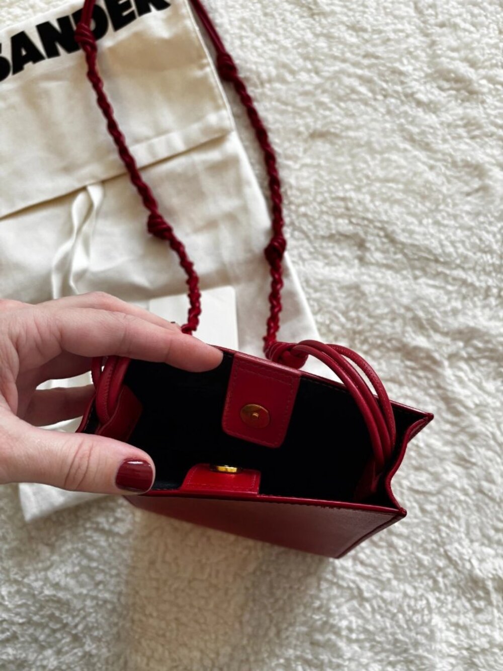 Jil Sander Tangle Small Bag in Red - Picture 5 of 11